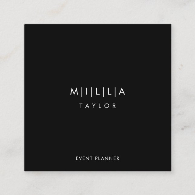 Einfach Beruflich-modern-minimalistisch-schwarz Quadratische Visitenkarte (Vorderseite)