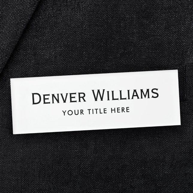 Einfach berufliche Namensschilder Namenschild (Simple white professional magnetic name tags)