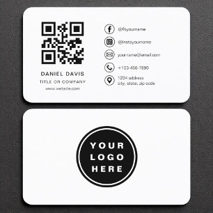 Einfach Beruflicher QR-Code Minimalistisch Visitenkarte