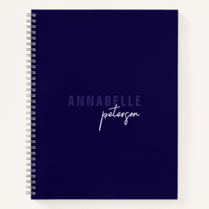 Einfach Berufliches Navy Blau Minimalistisch Notizbuch