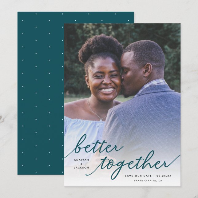 Einfach besser zusammen Skript Vollständiges Foto  Save The Date (Vorne/Hinten)