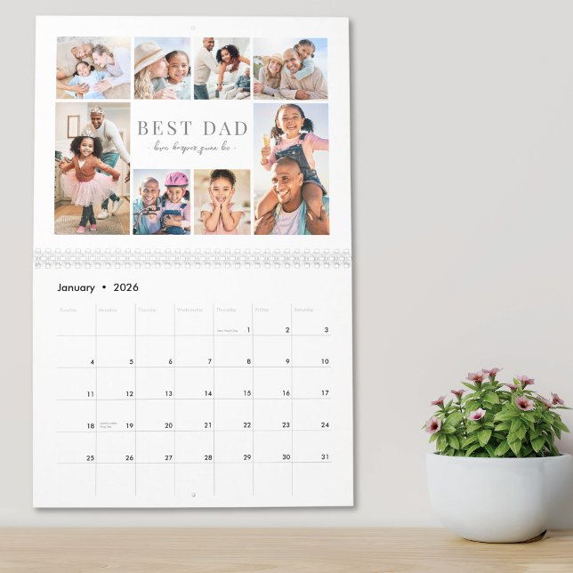 Einfach beste Dad-Fotocollage Kalender (Simple Best Dad Photo Collage Calendar)