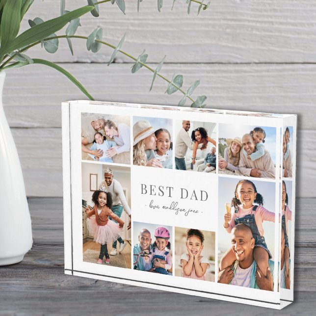 Einfach bester Papa Fotoblock (Simple Best Dad Collage Photo Block)