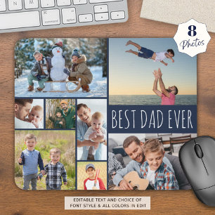 Einfach BESTER VATER ALLE ZEIT 8 Foto-Collage Navy Mousepad