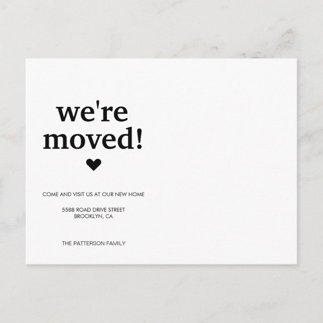 Einfach bewegen wir uns in bewegtem Foto Ankündigungspostkarte (Vorderseite)