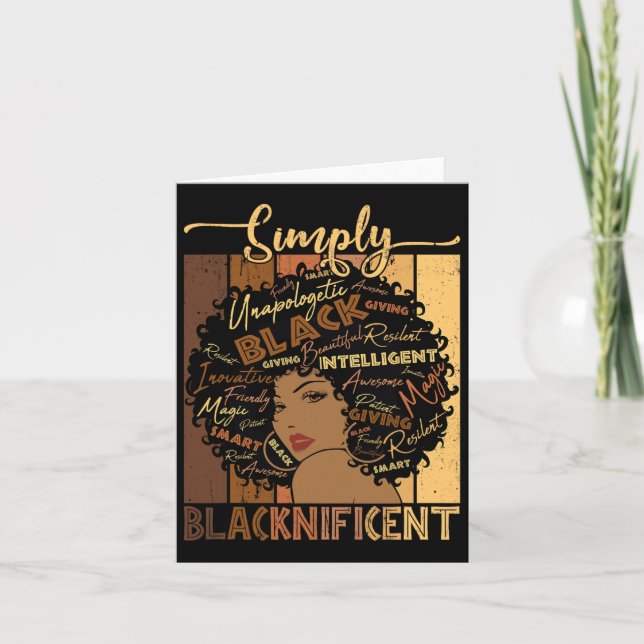 Einfach Blacknificent Magic Juneteenth Girl Afro W Karte (Vorderseite)