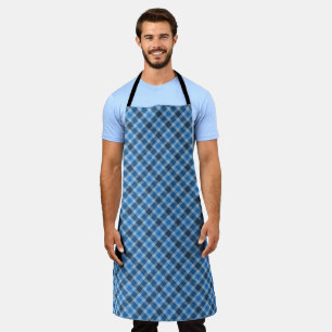 Einfach Blau/Babyblau Gingham diagonales Karo Schürze