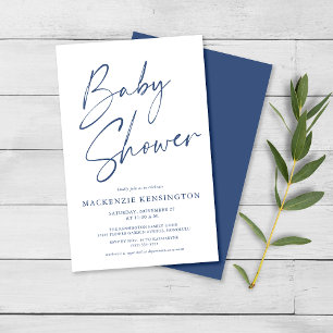 Einfach Blau Einfaches Skript Baby Junge Shower FL Flyer