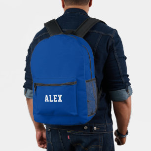 Einfach Blau Personalisiert Bedruckter Rucksack