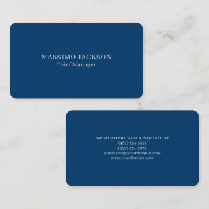 Einfach Blau Trendige Minimalistische Professionel Visitenkarte