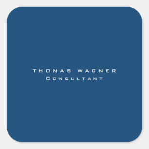 Einfach Blau Trendiges Minimalistisches Design Quadratischer Aufkleber