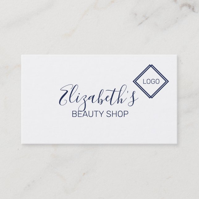 Einfach blau und weiß visitenkarte (Vorderseite)