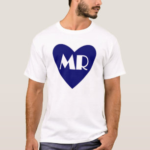 Einfach blaues Herz Mr. Ehe Shirt