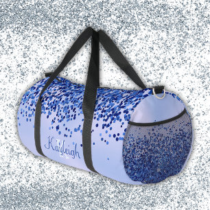 Einfach blaugegossenes Metall und Glitzer Monogram Duffle Bag