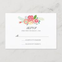 Einfach blumengeschmückte Streifen mit RSVP / Minz