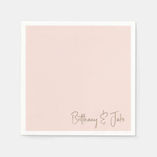 Einfach Blush Gold Script Wedding Cocktail II Serviette