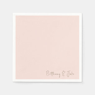 Einfach Blush Gold Script Wedding Cocktail Serviette