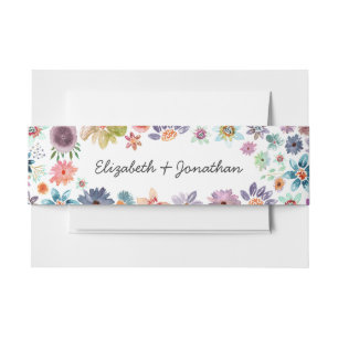 Einfach Boho Chic Wildblumen Botanische Hochzeit Einladungsbanderole