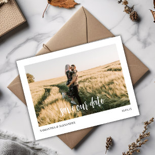 Einfach Boho Rette unser Date Foto Postkarte