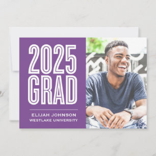 EINFACH BOLD 2025 GRAD FOTO ABSCHLUSS INVITATION EINLADUNG