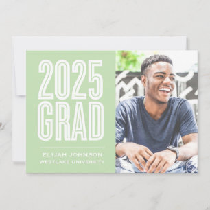 EINFACH BOLD 2025 GRAD FOTO ABSCHLUSS INVITATION EINLADUNG