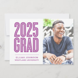 EINFACH BOLD 2025 GRAD FOTO ABSCHLUSS INVITATION EINLADUNG