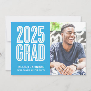 EINFACH BOLD 2025 GRAD FOTO ABSCHLUSS INVITATION EINLADUNG