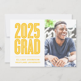 EINFACH BOLD 2025 GRAD FOTO ABSCHLUSS INVITATION EINLADUNG