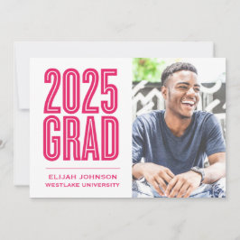 EINFACH BOLD 2025 GRAD FOTO ABSCHLUSS INVITATION EINLADUNG