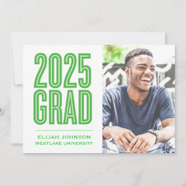 EINFACH BOLD 2025 GRAD FOTO ABSCHLUSS INVITATION EINLADUNG
