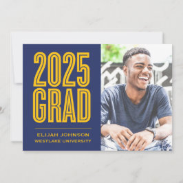 EINFACH BOLD 2025 GRAD FOTO ABSCHLUSS INVITATION EINLADUNG