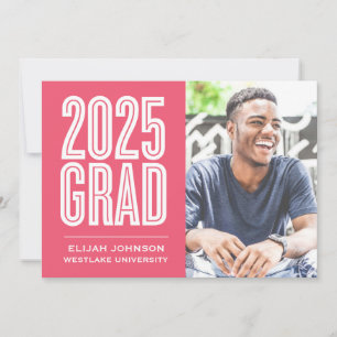 EINFACH BOLD 2025 GRAD FOTO ABSCHLUSS INVITATION EINLADUNG