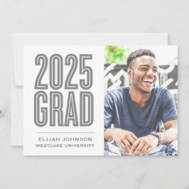 EINFACH BOLD 2025 GRAD FOTO ABSCHLUSS INVITATION EINLADUNG