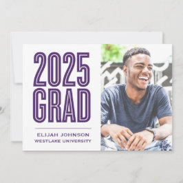 EINFACH BOLD 2025 GRAD FOTO ABSCHLUSS INVITATION EINLADUNG