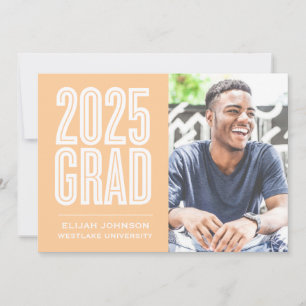 EINFACH BOLD 2025 GRAD FOTO ABSCHLUSS INVITATION EINLADUNG