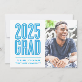 EINFACH BOLD 2025 GRAD FOTO ABSCHLUSS INVITATION EINLADUNG
