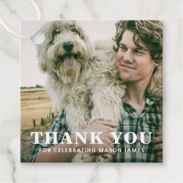 Einfach Bold Vielen Dank Typ Foto Abschluss Geschenkanhänger