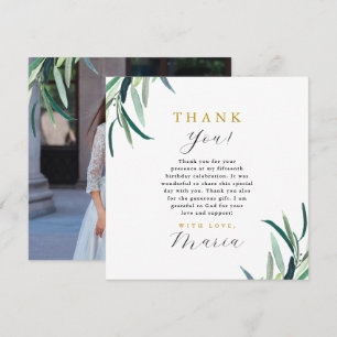 Einfach botanisch 15. Geburtstag Vielen Dank Foto Einladung