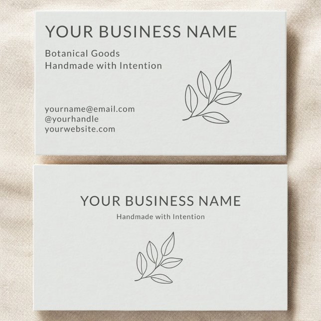 Einfach Botanisch Hellgrün Minimalistisch Klein Visitenkarte (Von Creator hochgeladen)