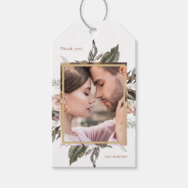 Einfach botanisch mit Foto- und Namensschildern Geschenkanhänger