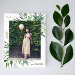 Einfach Botanischer One Foto Abschluss Vielen Dank Postkarte