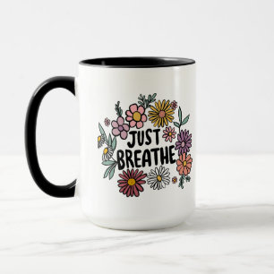 EINFACH BREATHE Niedliche Blume Disy Hand Gezeichn Tasse
