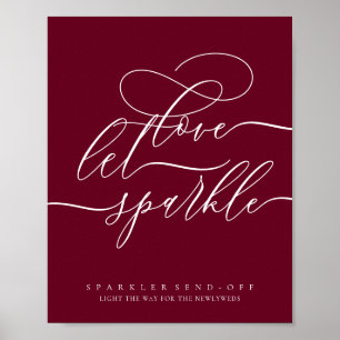 Einfach burgunderrote Liebe Chic Poster