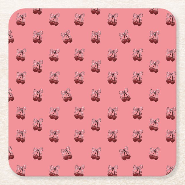 Einfach Cherries Rechteckiger Pappuntersetzer (Vorderseite)