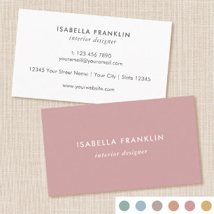 Einfach Chic Beruflich Minimalistisch Dusty Pink Visitenkarte