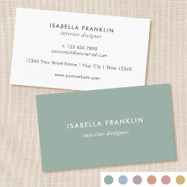 Einfach Chic Beruflich Minimalistisch Green Visitenkarte
