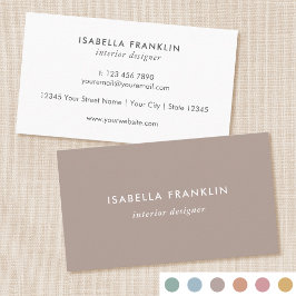 Einfach Chic Beruflich Minimalistisch Taupe Brown Visitenkarte