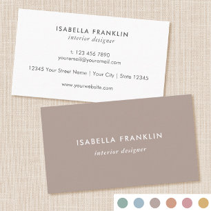 Einfach Chic Beruflich Minimalistisch Taupe Brown Visitenkarte