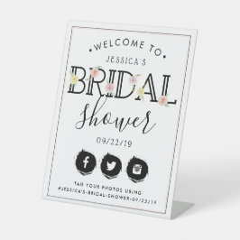 Einfach Chic Blumengarten Brautparty Willkommen Sockelschild