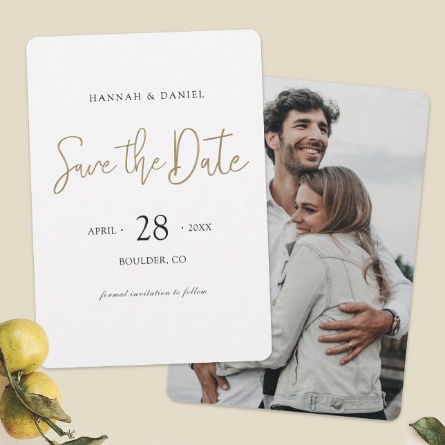 Einfach Chic Custom Foto Save The Date (Von Creator hochgeladen)